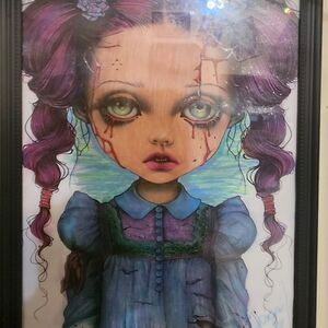 Framed Art Print with Purple and Blue Accents